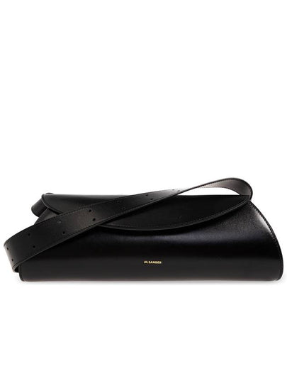 Cannolo Logo Leather Shoulder Bag Black - JIL SANDER - BALAAN 2