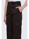 High Waist Cargo Cotton Straight Pants Brown - MSGM - BALAAN 6