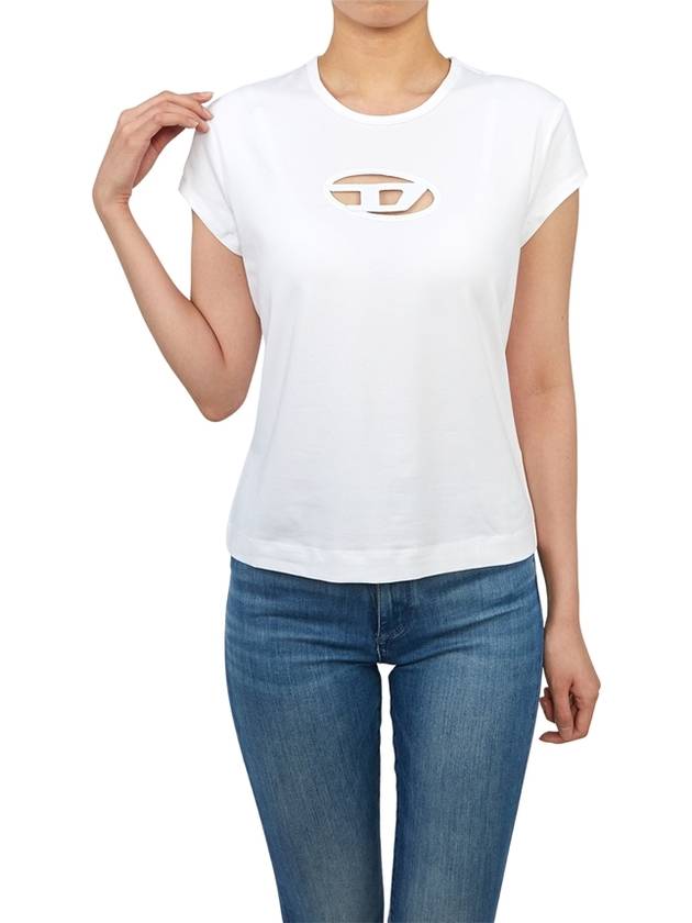 T Angie Peekaboo Logo Short Sleeve T-Shirt White - DIESEL - BALAAN 7