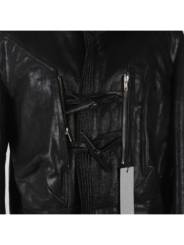 RU9788 Leather Hooded Mouton Jacket - RICK OWENS - BALAAN 5