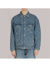 46 Men s Jacquard Oversized Quilted Padded Denim Trucker Jacket - BALENCIAGA - BALAAN 2