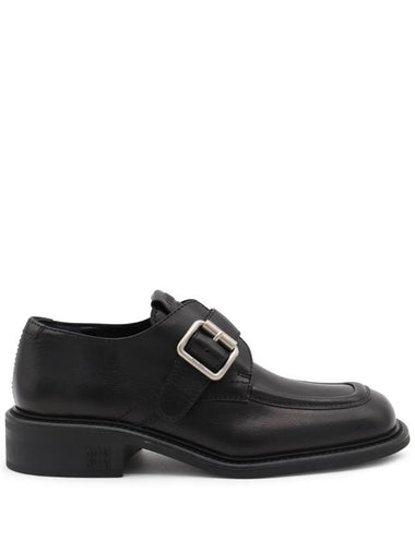 Leather Brogue Loafers Black - MIU MIU - BALAAN 1