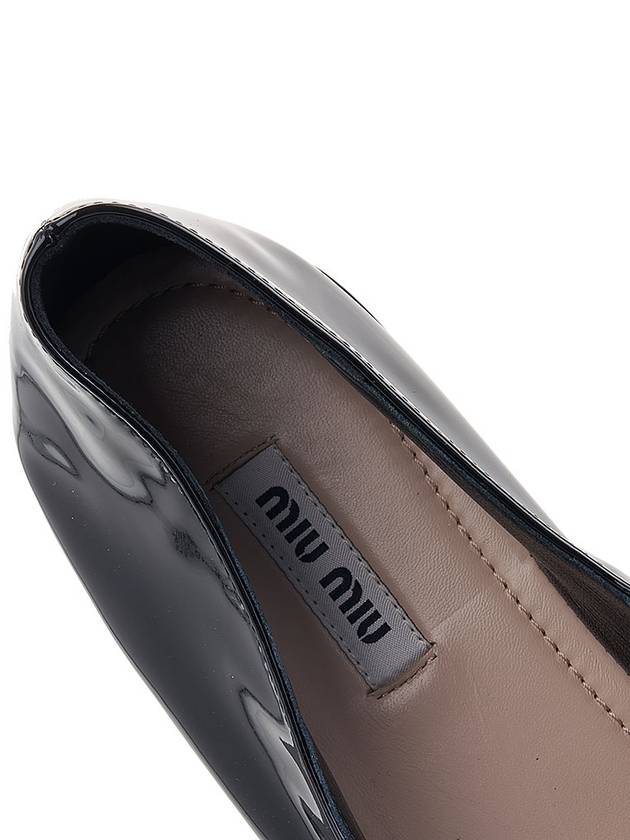 patent leather ballerina black white - MIU MIU - 8