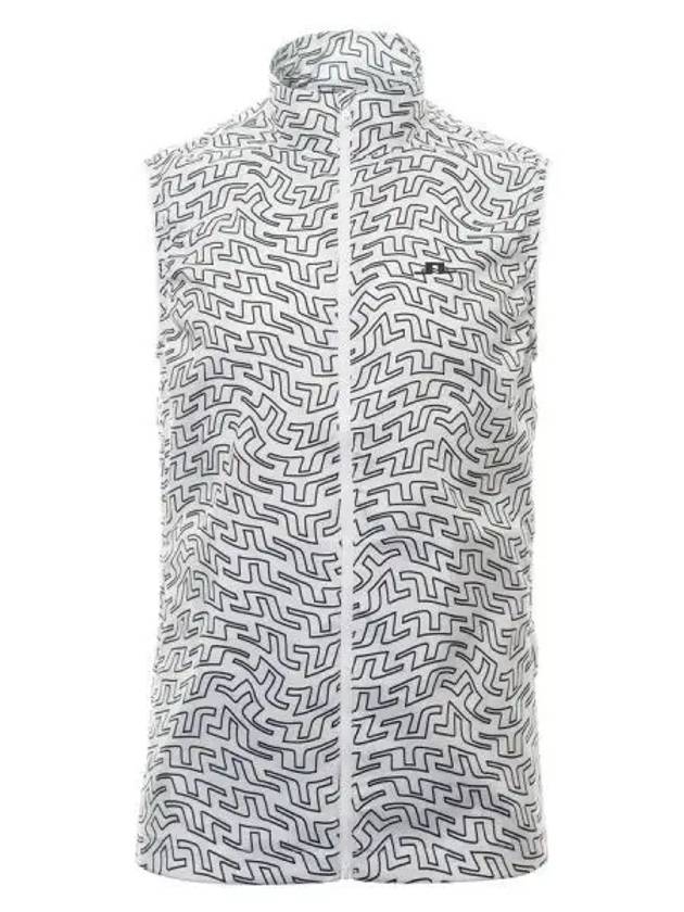 Men's Ash Light Packable Print Vest White - J.LINDEBERG - BALAAN 2