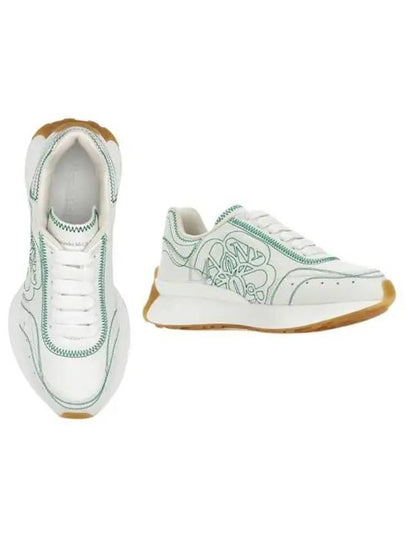 Sprint Runner Low Top Sneakers White Green - ALEXANDER MCQUEEN - BALAAN 2