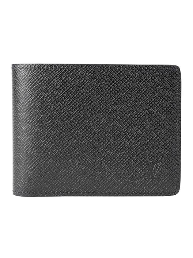 Multiple Taiga Leather Half Wallet Black - LOUIS VUITTON - BALAAN 1