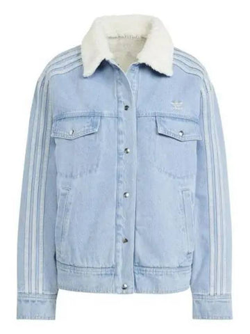 Neutral Court Denim Jacket Clear Blue - ADIDAS - BALAAN 1