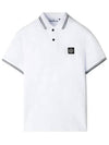 Logo Patch Polo Shirt White - STONE ISLAND - BALAAN 2