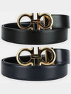 Gancini Leather Reversible Belt Black Blue - SALVATORE FERRAGAMO - BALAAN 2