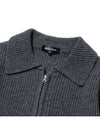 Lambswool collar knit full zip-up MGREY - 20THHOLE - BALAAN 5