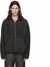 Polar Fleece Half Zip Shearling Hoodie Black - FEAR OF GOD ESSENTIALS - BALAAN 3