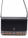 Vintage Check Leather Cross Bag Black - BURBERRY - BALAAN 3