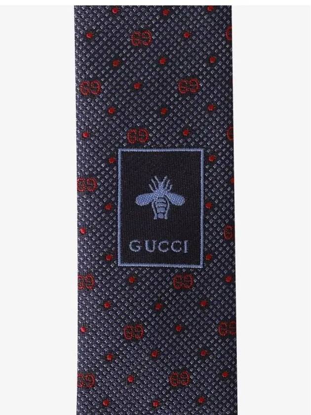 GG Dot Pattern Silk Tie Navy - GUCCI - BALAAN 4