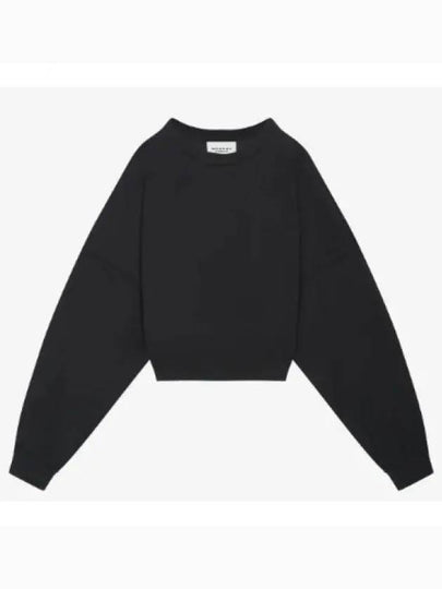 Sheila Cropped Cotton Sweatshirt Black - ISABEL MARANT - BALAAN 2