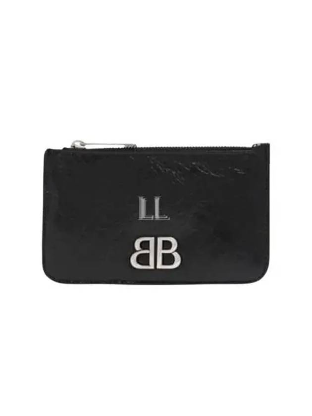 BB Logo Zipper Card Wallet Black - BALENCIAGA - BALAAN 2