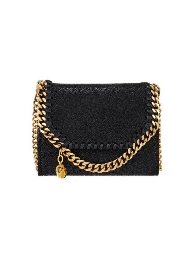 STELLA McCARTNEY Falabella Shaggy Deer Wallet Black - STELLA MCCARTNEY - BALAAN 1