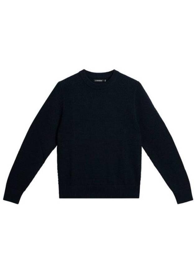 Men's Oliver Structure Knit Top Navy - J.LINDEBERG - BALAAN 1