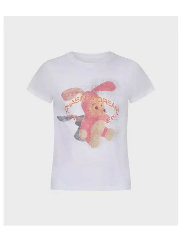 Women s Shrunken Tee Shirt White T whiteNOISY BUNNY - MARTINE ROSE - BALAAN 1