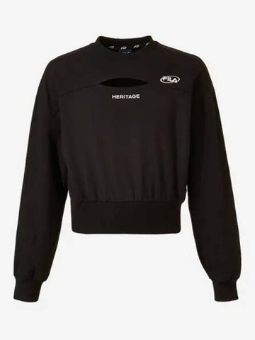 Women s Heritage Cutout Sweatshirt BLK - FILA - BALAAN 1