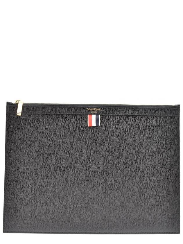 Medium Document Holder Clutch Bag Black - THOM BROWNE - BALAAN 2