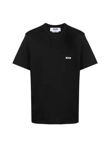 Pocket Logo Short Sleeve T-Shirt Black - MSGM - BALAAN 1