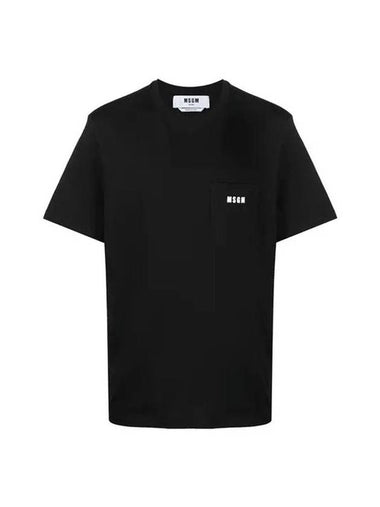 Pocket Logo Short Sleeve T-Shirt Black - MSGM - BALAAN 1