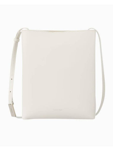 Jeans Leather Leather Cross Bag White - CALVIN KLEIN - BALAAN 1