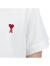 Men's Heart Logo Polo Shirt White - AMI - BALAAN 7