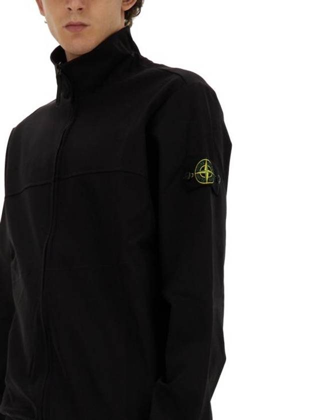 Logo Badge Zipper Comfort Fit Fleece Track Jacket Black - STONE ISLAND - BALAAN 5