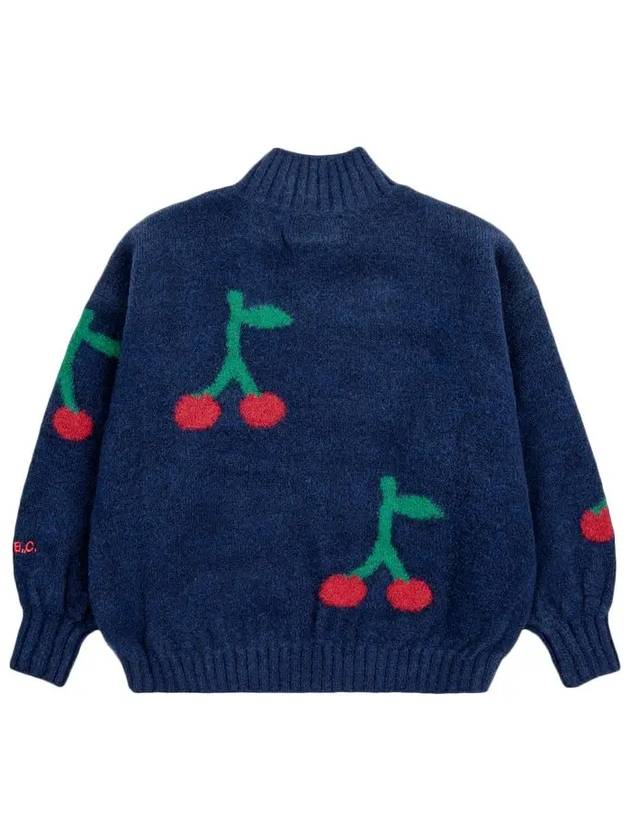 Kids Logo Cherry Knit Navy Blue B224AC119 411 - BOBO CHOSES - BALAAN 3