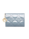 Lady Cannage Patent Calfskin Flap Card Wallet Cloud Blue - DIOR - BALAAN 1