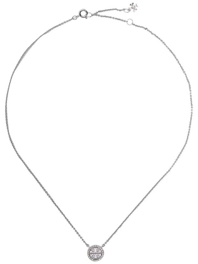 Miller Pave Logo Delicate Necklace Silver - TORY BURCH - BALAAN 2