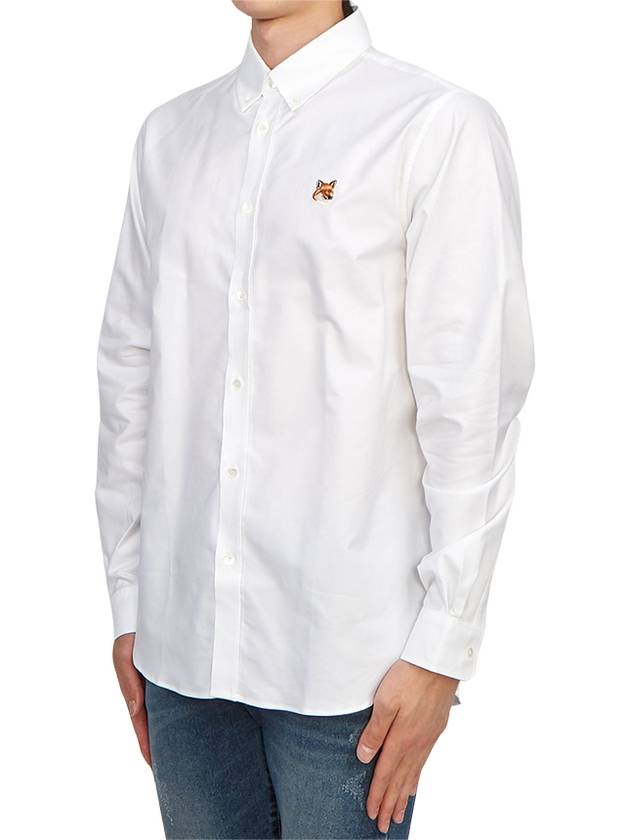 Oxford Institutional Foxhead Patch Button Down Classic Shirt White - MAISON KITSUNE - BALAAN 3