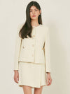 Women's BETTY Tweed Jacket Ivory - AME - BALAAN 1