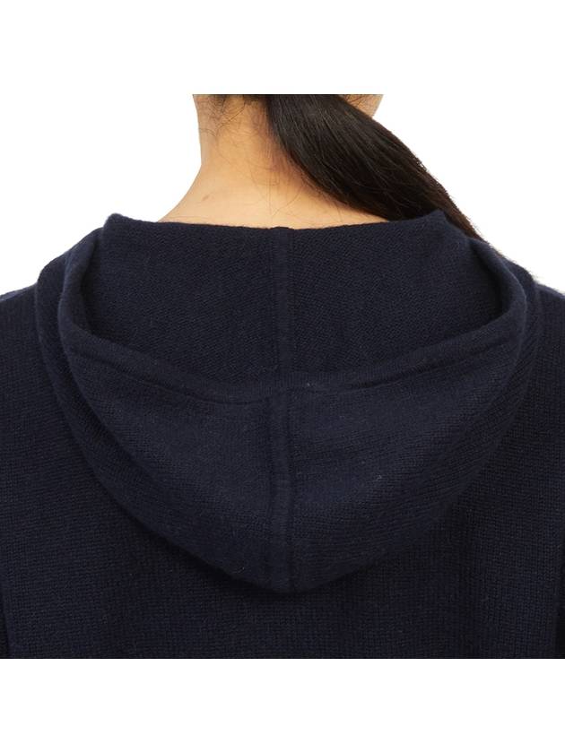 Embroidered Logo Cashmere Hoodie Navy - SPORTY & RICH - BALAAN 8