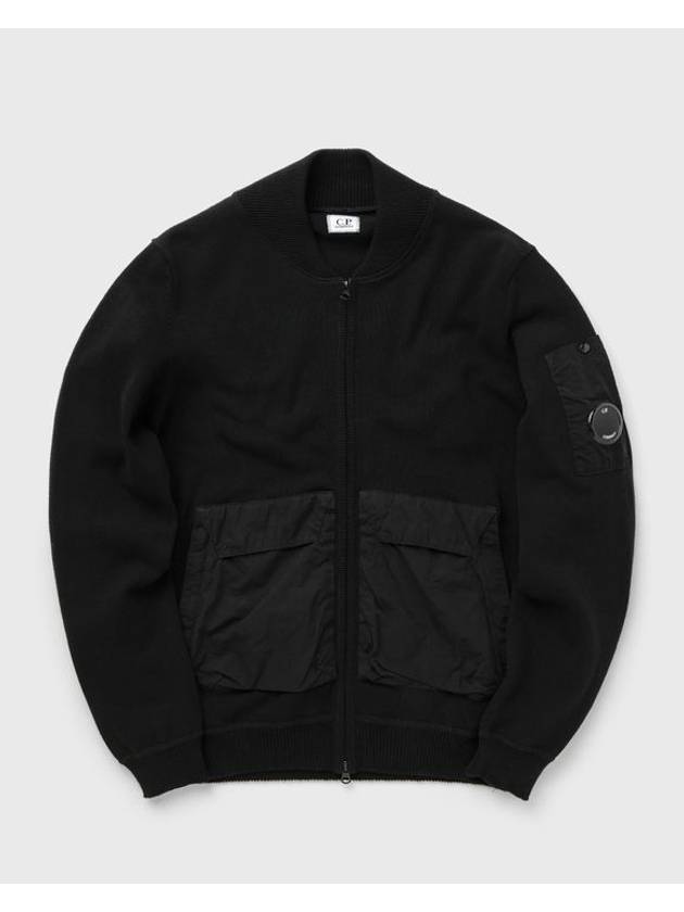 Cotton Mixed Bomber Cardigan Black - CP COMPANY - BALAAN 2