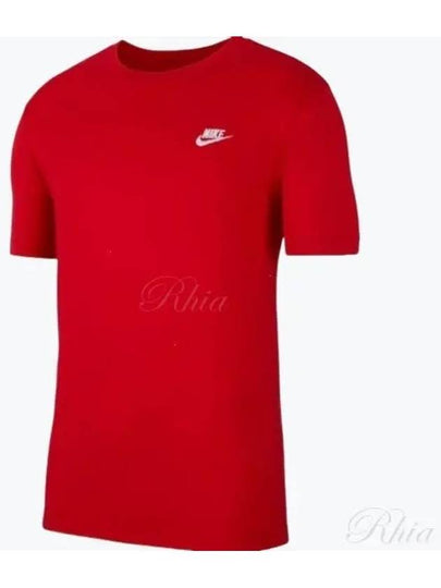 Sportswear Club Short Sleeve T-Shirt Red - NIKE - BALAAN 2