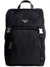 Re-Nylon Saffiano Leather Backpack Black - PRADA - BALAAN 2