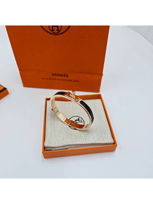 Mini Click Kelly Bracelet Black Rose Gold HZ00004F - HERMES - BALAAN 4