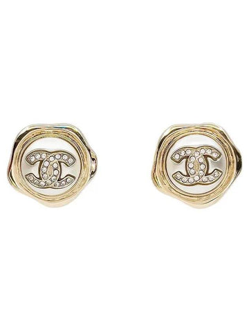 22S Pearl CC Logo Earrings Gold 4ET0440 - CHANEL - BALAAN 1