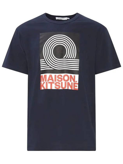 Black Anthony Burrill Logo Classic Cotton Short Sleeve T-Shirt Navy - MAISON KITSUNE - BALAAN 2