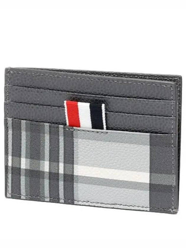 Diagonal Stripe Pebble Grain Madras Card Holder - THOM BROWNE - BALAAN 1