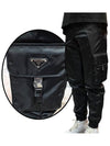 Re-Nylon Buckle Strap Pocket Track Pants Black - PRADA - BALAAN.