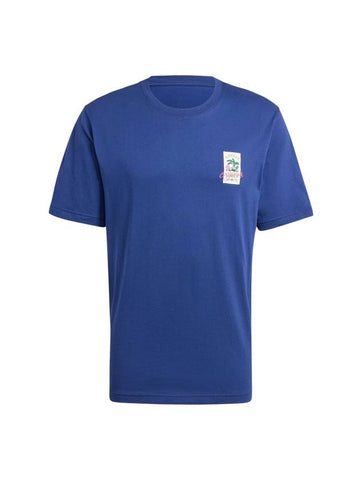 Leisure League Badge Short Sleeve T-Shirt Blue - ADIDAS - BALAAN 1