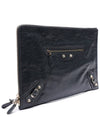 Classic Leather Clutch Bag Dark Grey - BALENCIAGA - BALAAN 4