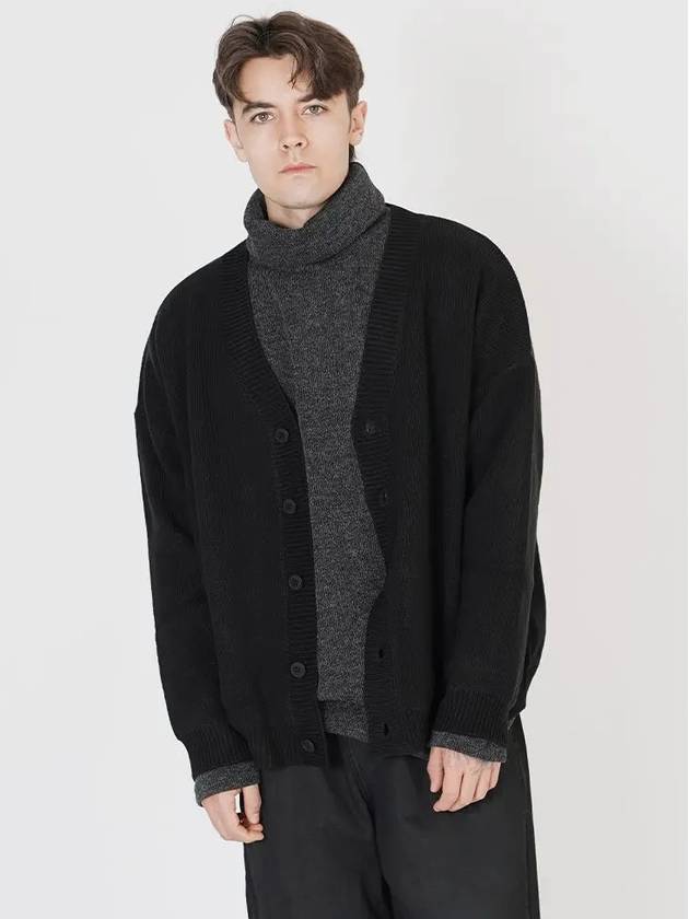 Hazy Over fit Y neck Cardigan Black - CHANCE'S NOI - BALAAN 4