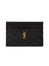 Gabi Quilted Lambskin Card Wallet Black - SAINT LAURENT - BALAAN 2