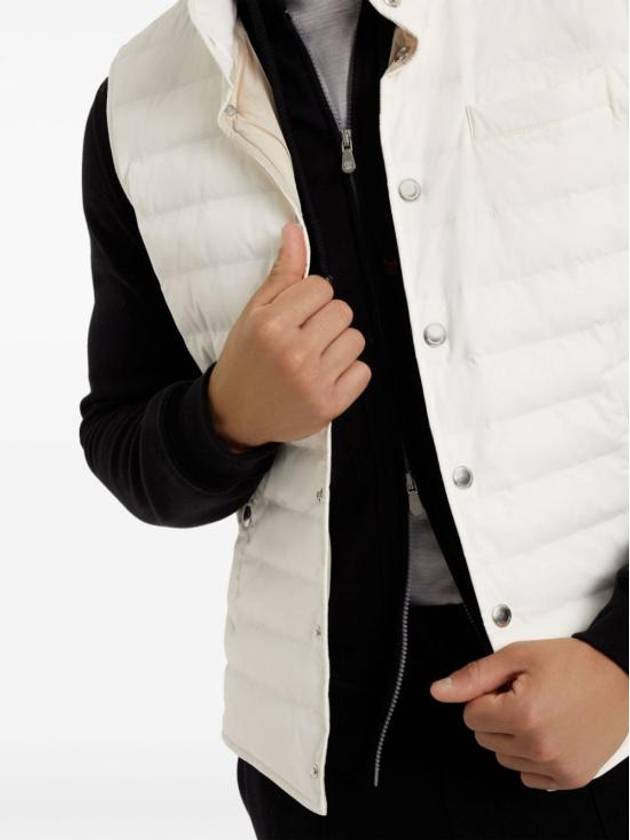 Down Vest Off White - BRUNELLO CUCINELLI - BALAAN 4