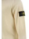 Wappen Patch Half Button Lambswool Knit Top Natural - STONE ISLAND - BALAAN 5