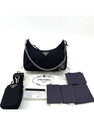 Tesuto Black Re Edition Multi Hobo Bag 1BH204 - PRADA - BALAAN 1